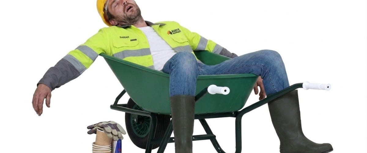 Tired tradie relaxing — AnswerMate handles the calls so you can focus on the job